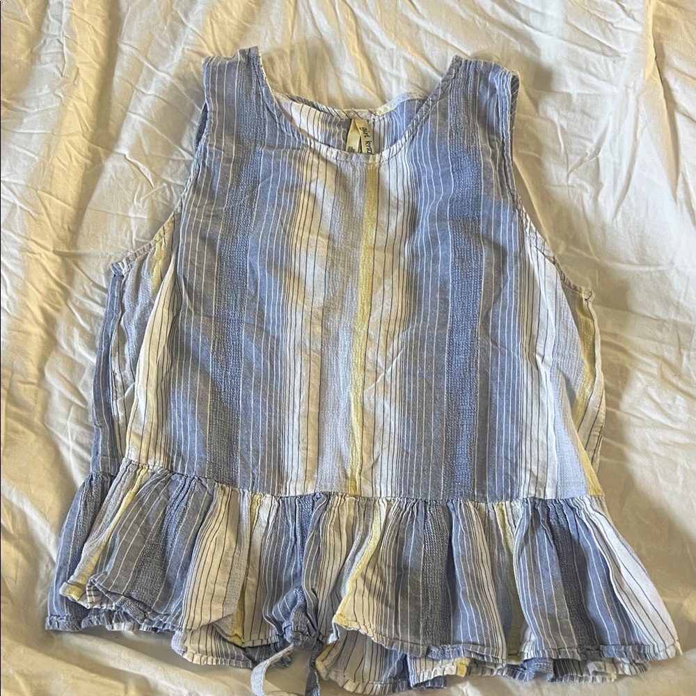 Girl Krazy Blue and White Striped Blouse